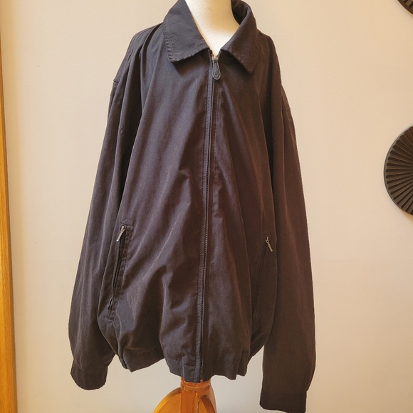 London Fog Mens XL Black Full Zip Lightweight Jacket Coat Outdoors Lined Pockets - Picture 1 of 13